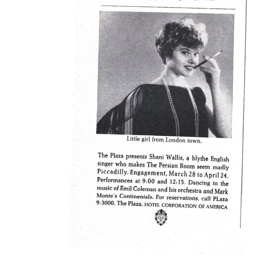 Shanni Wallis Singer Plaza New York City Advertisement 1960s Vintage Print Ad